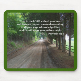 Tapis De Souris 3:5 de proverbes - affiche de vers de bible de 6