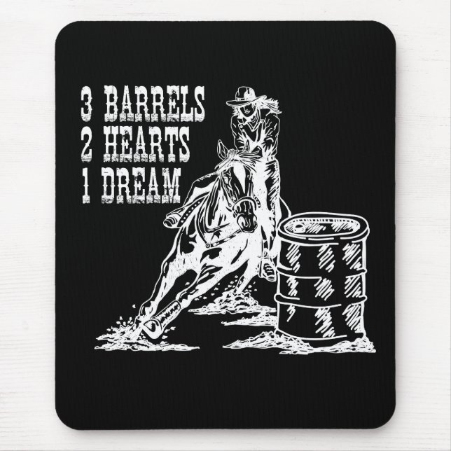Tapis De Souris 3 Barils 2 Coeurs 1 Dream Barrel Racing (Devant)