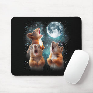 Tapis De Souris 3 Écureuil Lune hurlant tête écureuil drôle