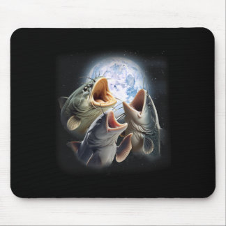 Tapis De Souris 3 poissons-chats hurlant à la lune Poisson-chat dr