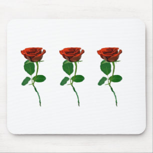 Tapis De Souris 3 Roses rouges - personnalisez les cadeaux roses