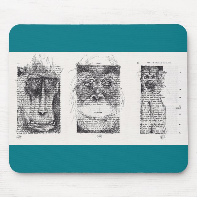 Tapis De Souris 3 Singes Nouvel An Chinois 2016 Mousepad (Devant)