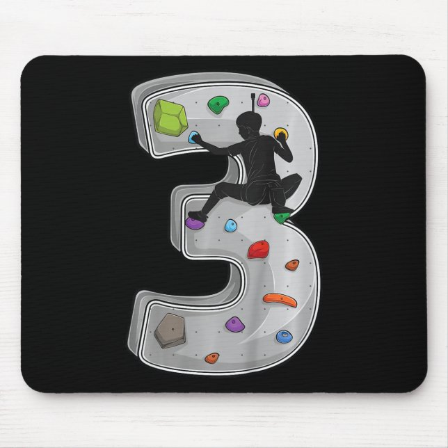 Tapis De Souris 3 Year Old Rock Climbing 3rd Birthday Adventures C (Devant)