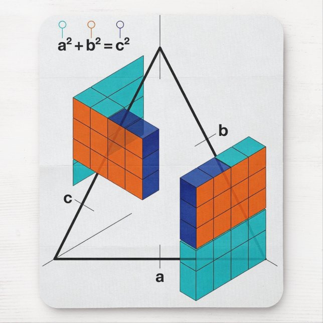 Tapis De Souris 3D Pythagorean Theorem Math Mousepad (Devant)