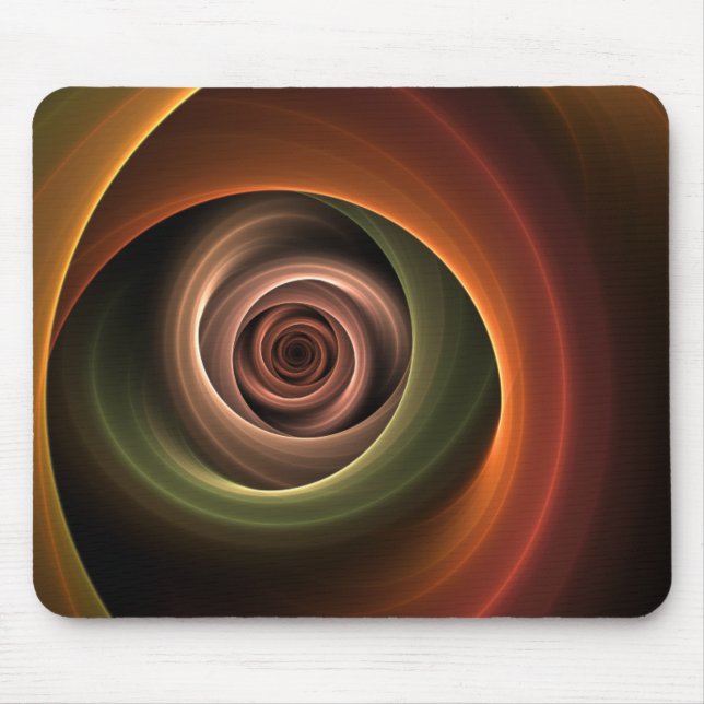 Tapis De Souris 3D Spirale Abstraite couleurs chaudes Art fractal  (Devant)