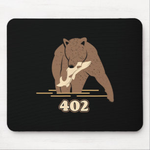 Tapis De Souris 402 Pêche Ours Gras Brun Grizzly Amant Beartober