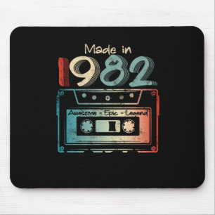 Tapis De Souris 40 Birthday Gifts Year Old Made in 1982 Cassette