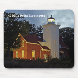 Tapis De Souris 40 Mile Point phare crépuscule mousepad