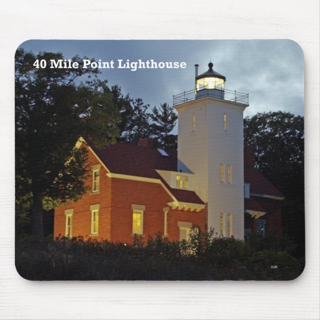 Tapis De Souris 40 Mile Point phare crépuscule mousepad (Devant)
