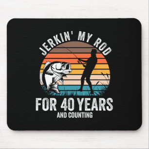 Tapis De Souris 40e Anniversaire Cadeau Pour Pêcheurs Hommes Drôle