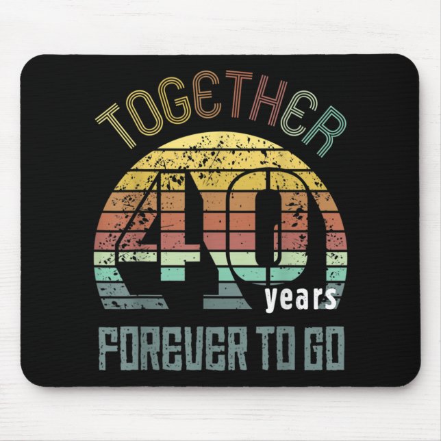 Tapis De Souris 40e Anniversaire Mariage Cadeaux Pour Couples (Devant)