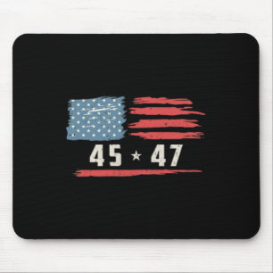 Tapis De Souris 45 47 Trump Président Vintage American Flag 2024 P