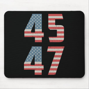 Tapis De Souris 45 47 Trump Vintage Retro Usa Drapeau 2024 Préside