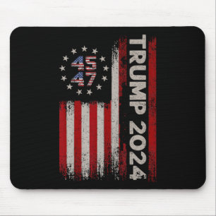 Tapis De Souris 47 Élection du drapeau américain Donald Trump 2024