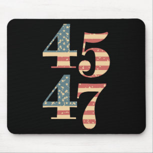Tapis De Souris 47 Trump 2024 Soutien au drapeau Vintage Trump 45 
