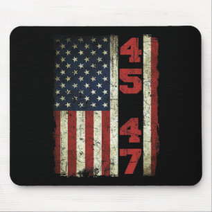 Tapis De Souris 47 Trump Vintage Usa Drapeau 2024 élection préside
