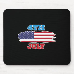 Tapis De Souris 4 Chemise 4 Juillet Drapeau Américain Pour Hommes 