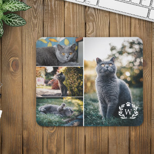 Tapis De Souris 4 Collage photo de chat Patte Couronne de laurier