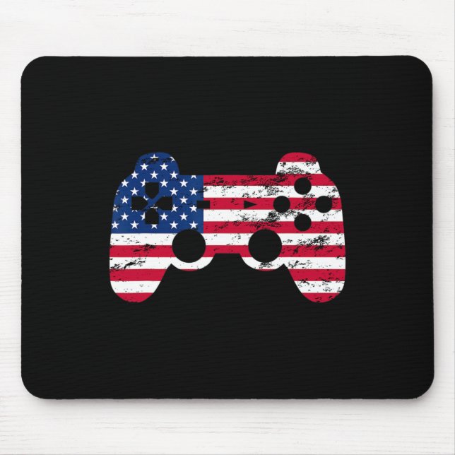 Tapis De Souris 4 juillet Américain Drapeau Vidéo Jeu Garçons Enfa (Devant)