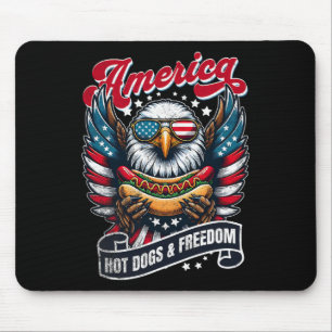 Tapis De Souris 4 juillet Amérique Hot Dogs Et Freedom Eagle Pat
