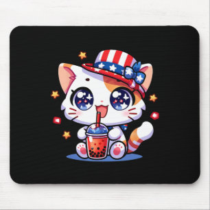 Tapis De Souris 4 juillet Chat Chemise Filles Enfants Kawaii Anime