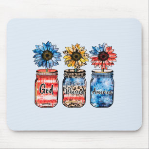 Tapis De Souris 4 juillet   Dieu béni l'Amérique
