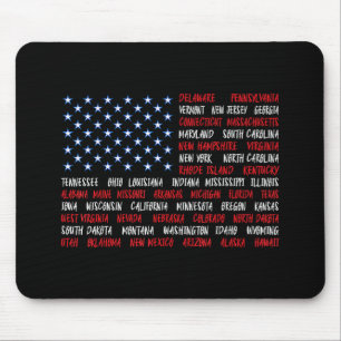Tapis De Souris 4 juillet États-Unis Drapeau américain Tous les 50