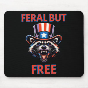 Tapis De Souris 4 juillet Feral Mais Patriotic Raccoon Libre Drôle