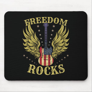 Tapis De Souris 4 juillet Fête de l'Indépendance Guitare Liberté