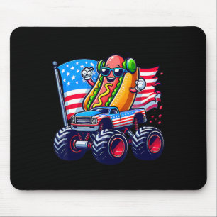 Tapis De Souris 4 juillet Hotdog Sungles Monster Truck Américain 