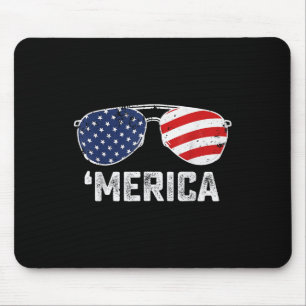 Tapis De Souris 4 juillet Merica Lunettes de soleil Drapeau améric