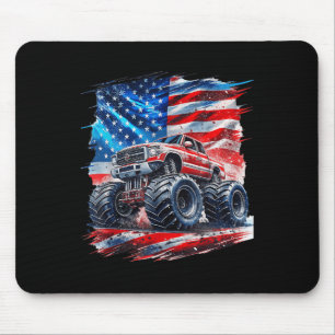 Tapis De Souris 4 juillet Monster Truck Drapeau Américain Usa Garç