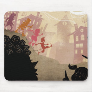 Tapis De Souris 4 petits monstres - marchant par la ville