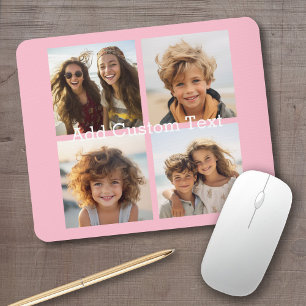 Tapis De Souris 4 photos en collage - vous pouvez changer le fond 