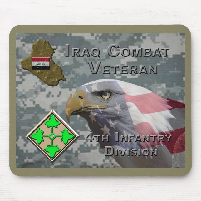Tapis De Souris 4th Infantry Div Iraq Combat Veteran (Devant)