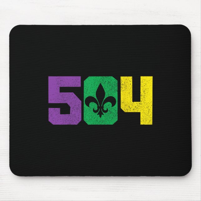 Tapis De Souris 504 Indicatif régional Pride Nola Nouvelle-Orléans (Devant)