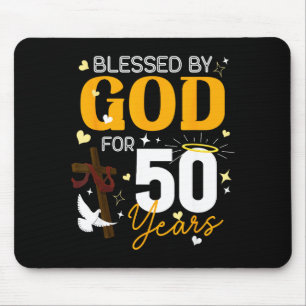 Tapis De Souris 50 ans Anniversaire Bénis par Dieu pendant 50 ans 