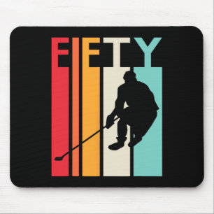 Tapis De Souris 50e anniversaire Cadeau Hockey Vintage 50 ans Bir