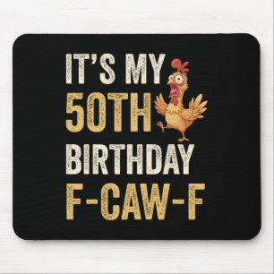 Tapis De Souris 50e anniversaire drôle F-caw-f poulet coq chant F