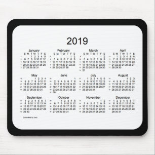 Tapis De Souris 52 calendrier Mousepad noir et blanc des semaines