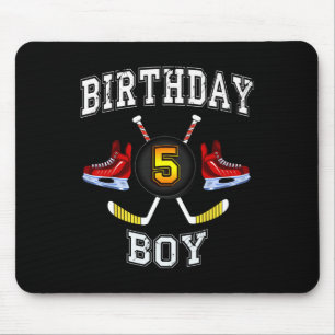 Tapis De Souris 5e anniversaire Boy - Ice Hockey enfant de 5 ans