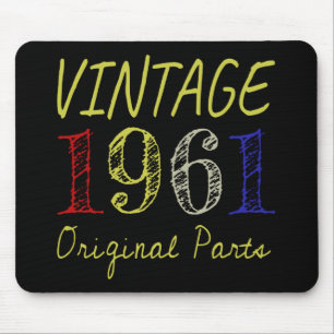 Tapis De Souris 60e anniversaire Cadeau Vintage 1961 Pièces origin