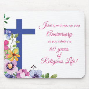 Tapis De Souris 60e Anniversaire, Nun, Religious Life Cross