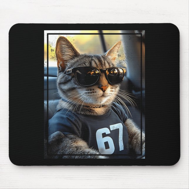 Tapis De Souris 67 And Still Cool Funny Birthday Meme Cat  (Devant)