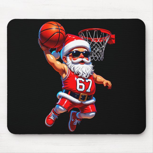 Tapis De Souris 67 Basket Santa Six Seven Mème Noël Srt M (Devant)