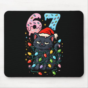 Tapis De Souris 67 Black Cat Noël Crème Glacée Égouttement Chapeau