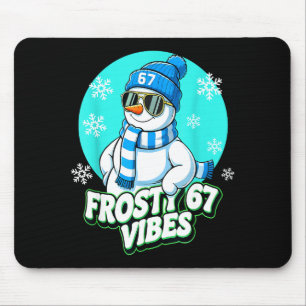 Tapis De Souris 67 Bonhomme de neige Vibes Hiver Six Sept Noël Mem
