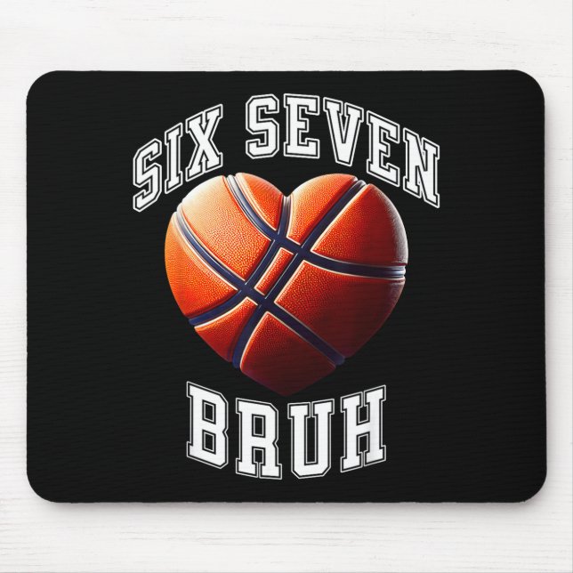Tapis De Souris 67 Bruh Meme Basketball Six Seven Heart Funny  (Devant)