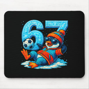 Tapis De Souris 67 Cadeau de mème drôle de soccer de pingouin d'hi