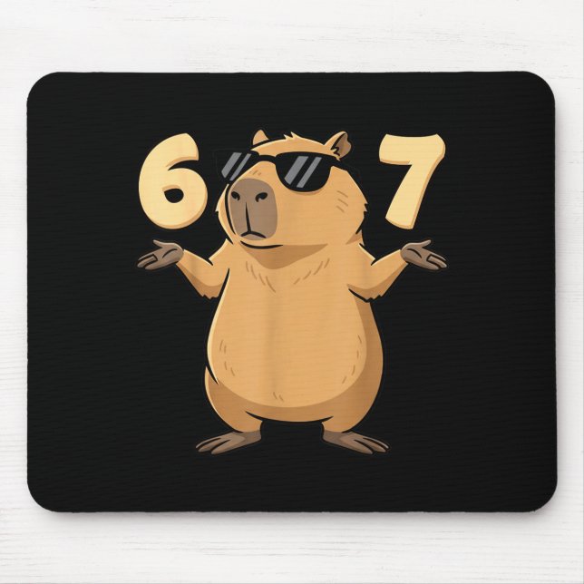 Tapis De Souris 67 Capybara Meme 6 7 Aesthetic For Kids Young Adul (Devant)